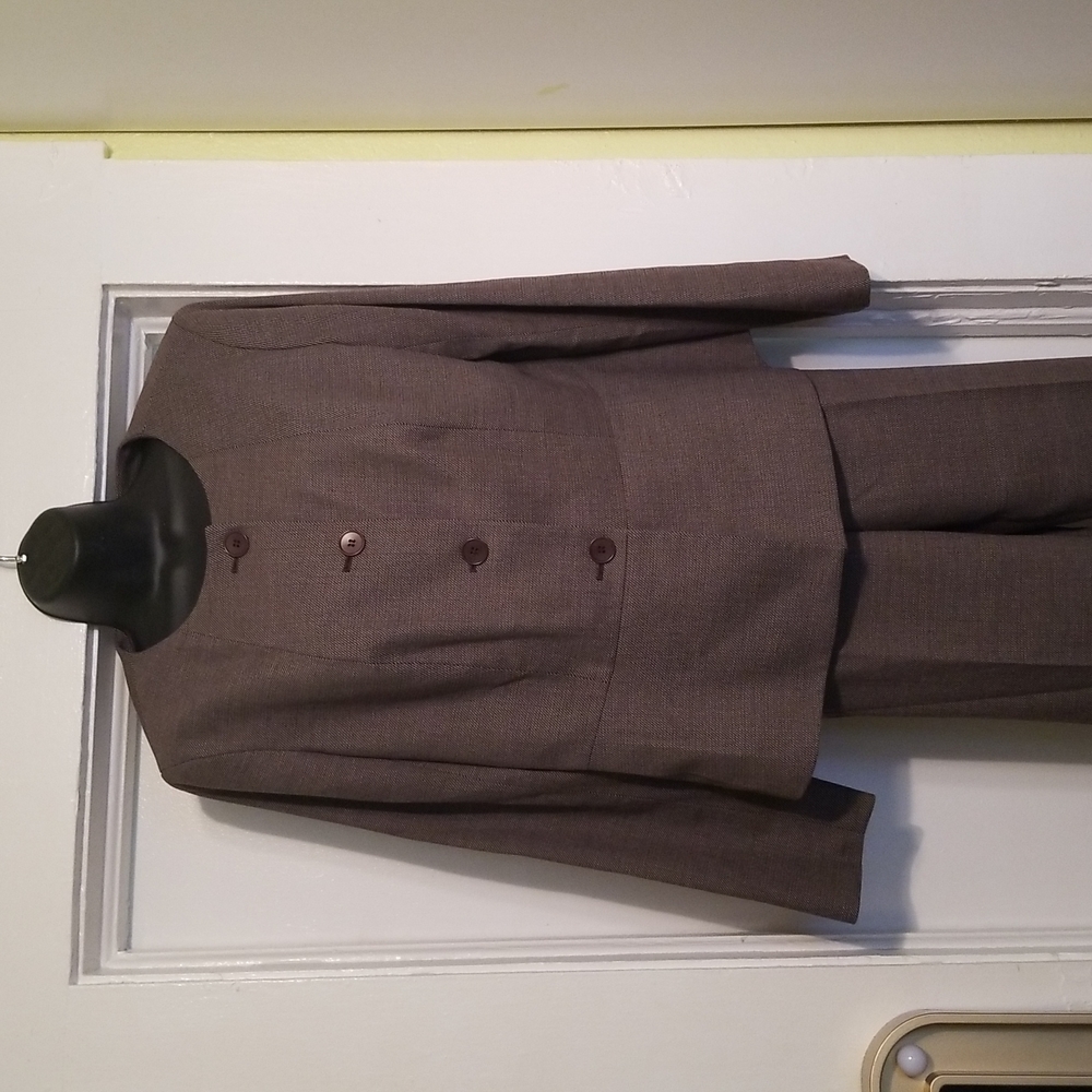 TALBOTS Ladies Pants Suit - Jacket & Pants - size 10/12 mottled brown teint